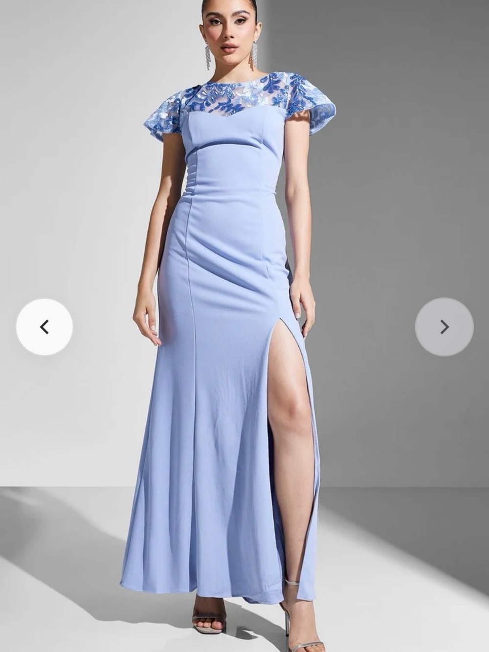 Adrianna Papell Embellished Knit Crepe Gown